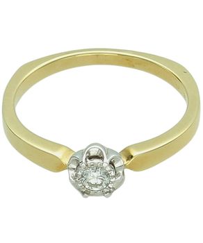 Pierścionek złoty z diamentem 0,08 ct  Złoto 585  Klasyczna korona pr 585.jpg